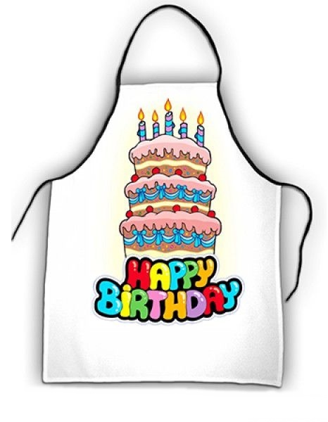 Ajándék ötlet-Happy Birthday tortás - Kötény